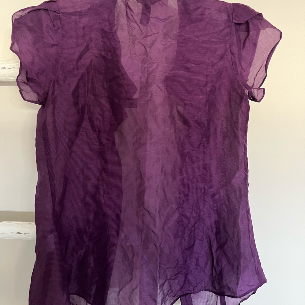 (SOLD) NWT Banana Republic Sheer Silk-blend Purple Blouse